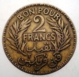 B.690 TUNISIA PROTECTORAT FRANCEZ 2 FRANCS FRANCI 1921