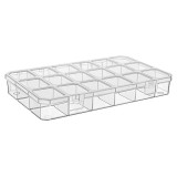 Cumpara ieftin Cutie organizator suruburi, cu 18 locuri, ASR-5075, transparent, 295 x 185 x 40 mm