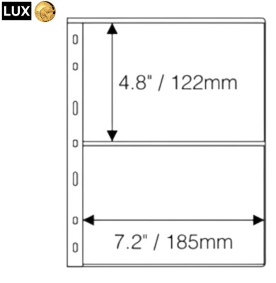 Folii transparente LUX pentru două bancnote 2C &amp;ndash; 185x122 mm , 10 buc &amp;ndash; format OPTIMA foto