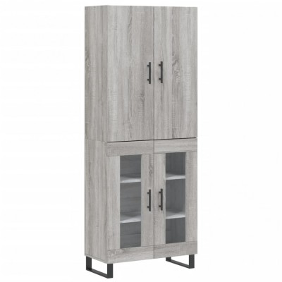 Dulap inalt, gri sonoma, 69,5x34x180 cm, lemn compozit foto