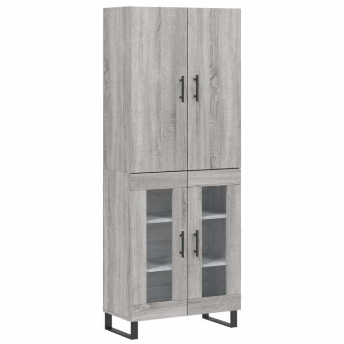 Dulap inalt, gri sonoma, 69,5x34x180 cm, lemn compozit