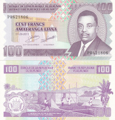 Burundi 100 Francs 2011 UNC foto