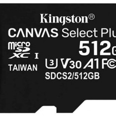 Card de memorie MicroSD Kingston Canvas Select Plus, 512GB, UHS-I, Class 10 + Adaptor SD