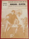 Program meci fotbal ROMANIA - ELVETIA (10.10.1981 preliminarii CM 1982)