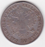 AUSTRIA 20 KREUZER 1840 LIT. E ALBA IULIA AGATATA, Europa, Argint