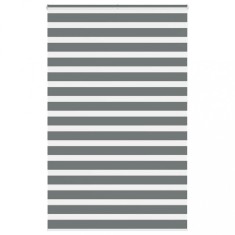 vidaXL Jaluzea tip zebra gri &icirc;nchis lățime țesătură 145,9 cm poliester
