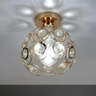 Lustra Rossi Cristal, 1xE27, Metal, Auriu foto