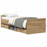 Cumpara ieftin Cadru pat fara saltea Stejar Artisan 100x200cm Lemn prelucrat