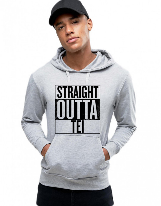 Hanorac Barbati Gri - Straight Outta Tei - XL