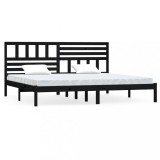 Cumpara ieftin Cadru de pat, negru, 200x200 cm, lemn masiv de pin