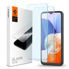 Set 2 Folii de protectie Spigen Glas.TR Slim pentru Samsung Galaxy A14 4G/5G Transparent