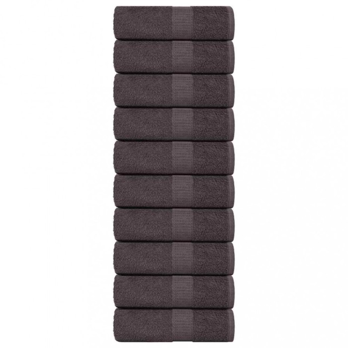 vidaXL Prosoape pentru oaspeți 10 buc Antracit 360 g/m&sup2; 100% bumbac