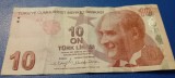 Bancnota 10 Lire Turcia 2009