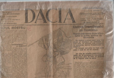 Ziarul Dacia Anul I nr.1 - 23 nov. 1918 foto
