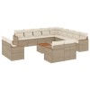 Set canapele de gradina, 14 piese, cu perne, bej, poliratan
