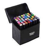 Set 48 Markere Teno&reg;, geanta de depozitare inclusa, 2 tipuri de varf, pe baza de alcool, culori intense,