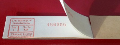 Lot 3 bilete autobuz troleibuz legate RSR anii 80 IT Brasov autotaxare ** foto