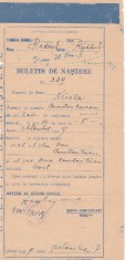AMS - BULETIN DE NASTERE, JUD. RADAUTI, ANUL 1949