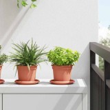 vidaXL Ghiveci rotund pentru flori 24 pcs Roșu cărămidă &Oslash; 12,5 x 10 cm 42020271