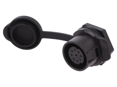 Conector circular mamă 9 pini aurit foto