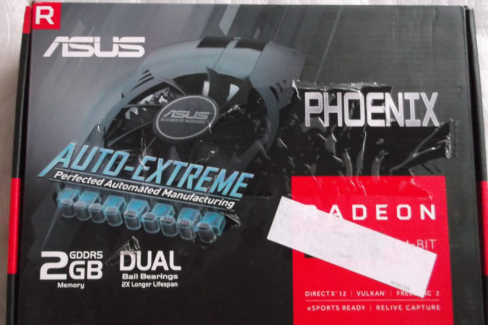 Placa Video Asus Radeon RX 550 Phoenix 2GB GDDR5 DX12 impecabila