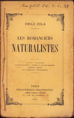 HST C2946 Les romancieres naturalistes 1914 Emile Zola CU DEFECT!!! foto