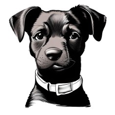 Sticker decorativ, Caine, Negru, 64 cm, 8831ST foto