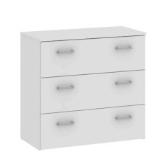Comoda 3 sertare din pal alb Garbo 74x36x70 cm