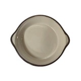 Vas termorezistent, rotund cu maner, 14x12x3, Bej