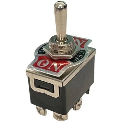 Comutator maneta 2x10A 250Vac ON-OFF-ON surub m3 foto