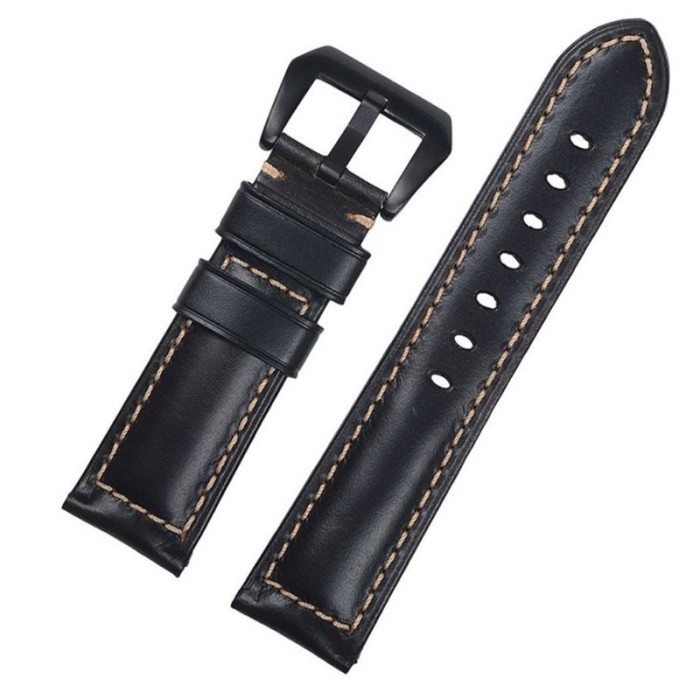 Curea piele compatibila Cookoo Smart Watch, telescoape Quick Release, 22mm, Negru