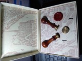 Set sigiliu stampila birou ceara blazon vechi vintage J. Herbin Franta