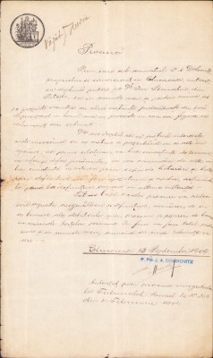 A2735N Procură reprezentare comerciant evreu Clucereasa, jud Muscel, dată de un locuitor din Pitești, Judecătoria St&amp;acirc;lpeni, 1909 foto