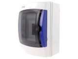 Carcasa modulara PCE T-BOX4 IP65, montaj perete, 4 module, capac transparent