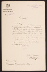 Scrisoare trimisa de Dimitrie Sturdza 1889 foto