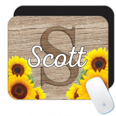 Numele personalizat de floarea-soarelui : Cadou Mouse pad : Floare Floral Galben Decor Scott Personalizabil foto