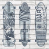 Noordwand Tapet &bdquo;Urban Friends &amp; Coffee Surfboards&rdquo;, albastru si alb GartenMobel Dekor, vidaXL