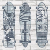 Noordwand Tapet &bdquo;Urban Friends &amp; Coffee Surfboards&rdquo;, albastru și alb