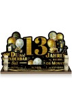Decor de masă pentru aniversare și aniversare de naștere negru și auriu cu compartiment pentru bani