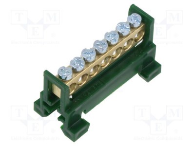 Conector regletă de conexiuni 16mm2 7 borne verde PAWBOL foto