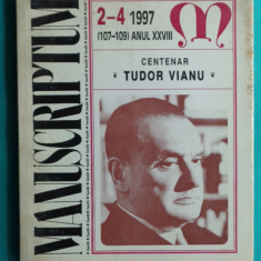 Revista Manuscriptum Nr 2 – 4 din 1997 ( centenar Tudor Vianu )