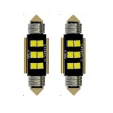 Set 2 becuri auto 6LED SMD C5W, 41mm, canbus, 6000K, 1200lm, 12V