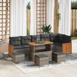 VidaXL Set de canapele pentru grădină 10 pcs Gri 110 x 55 x 71 cm