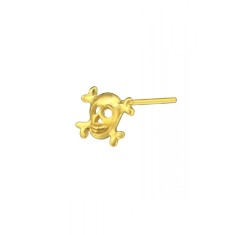 Piercing nas Argint placat cu aur 18K, Craniu, A4S33471