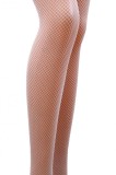 Ciorapi Cabaret Plasa Fishnet, Ochiuri Mici, Alb, L/XL, Passion