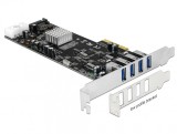 PCI Express Card cu 4 x USB 3.0 externe Quad Channel, Delock 89365
