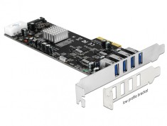 PCI Express Card cu 4 x USB 3.0 externe Quad Channel, Delock 89365