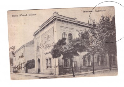 CP Timisoara - Scoala de fete (Iskola Noverek Intezete), circulata 1916 foto
