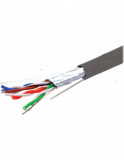 Rola cablu de retea RJ45 FTP cat. 5e cu sufa CU 305m Gri, TE088584, Oem