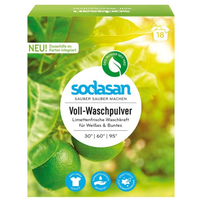 Detergent Praf Bio Pentru Spalari Grele Universal Cu Lime 1010 gr Sodasan